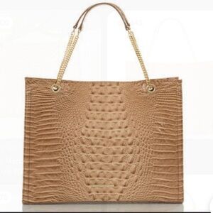 Brahmin Tote Large Melbourne Leather Marcella II Handbag (Shortbread Brown)